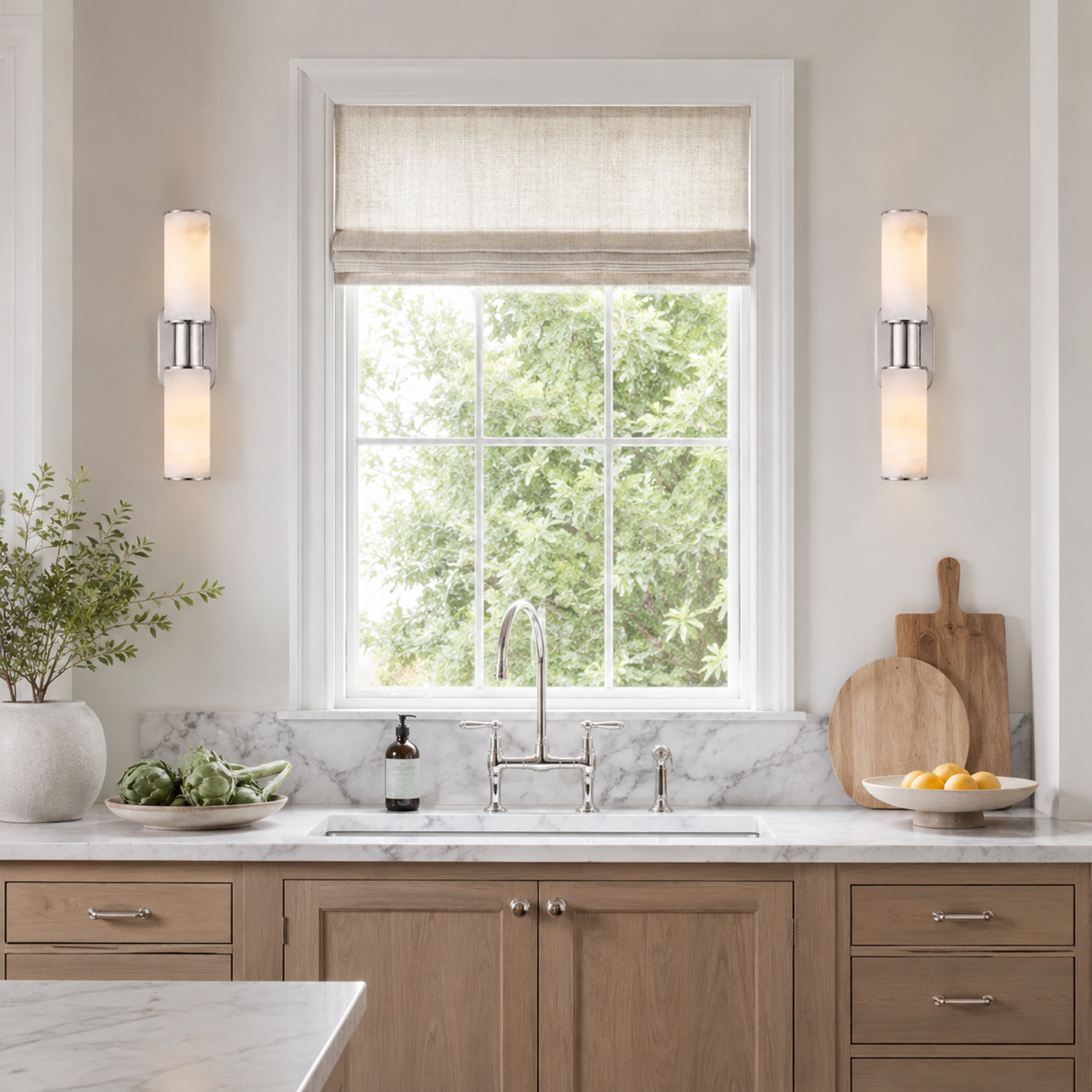 Aylan Double Sconce in Alabaster