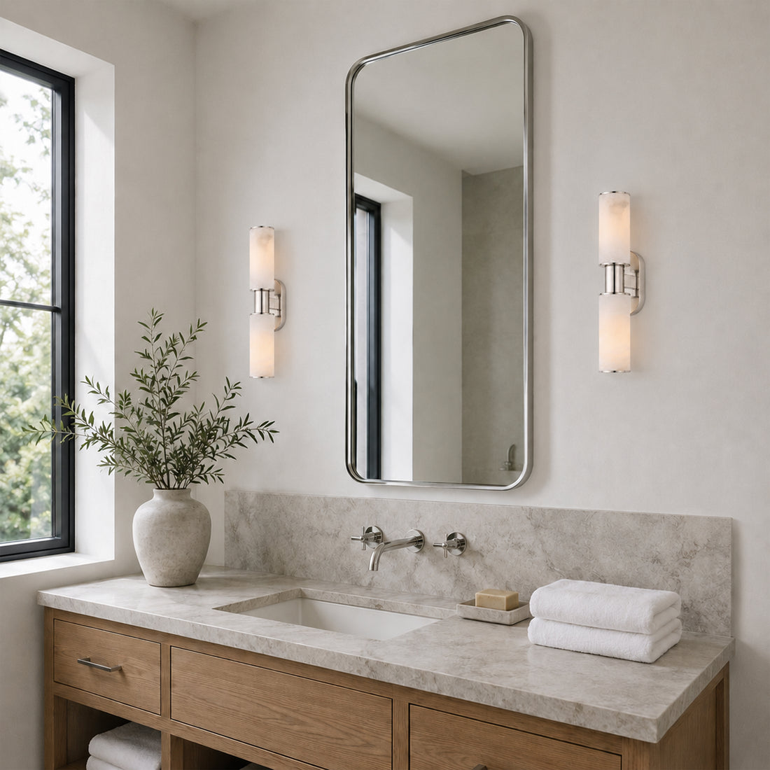 Aylan Double Sconce in Alabaster
