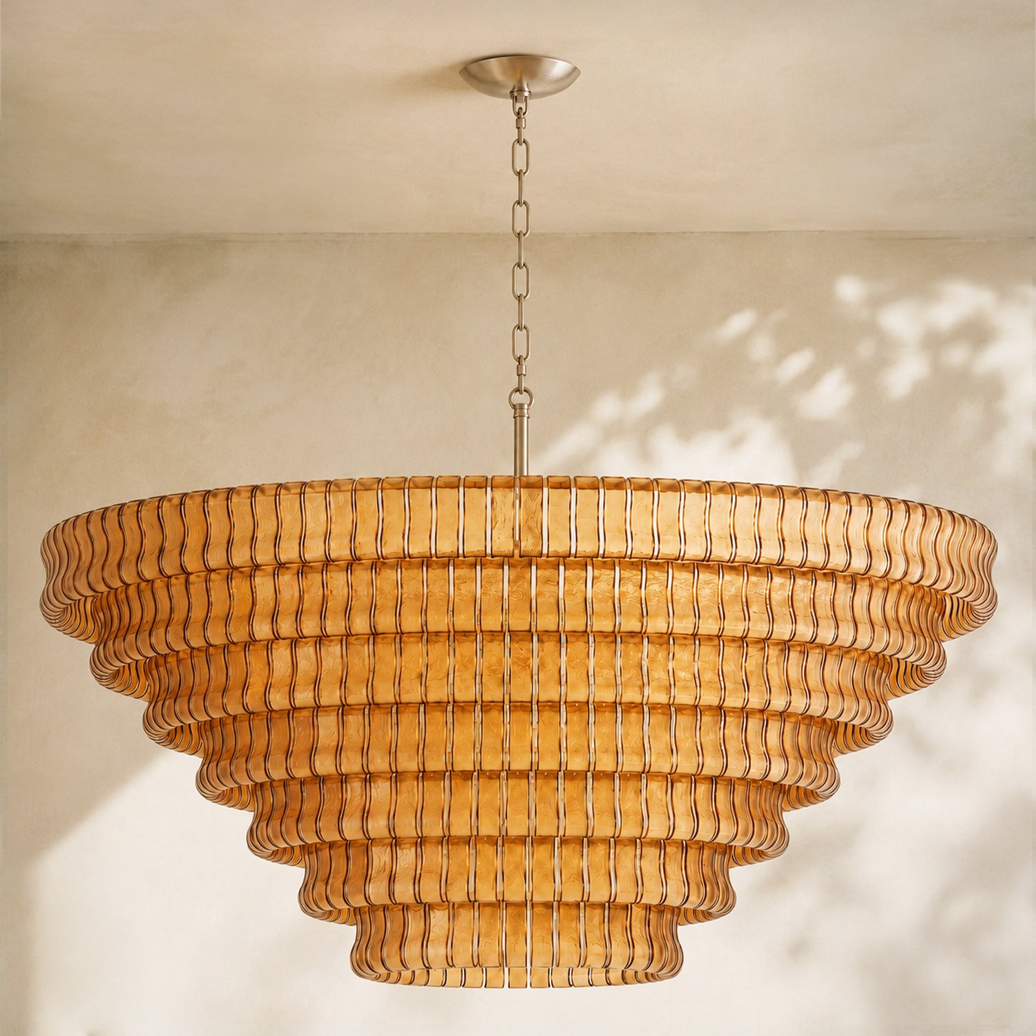 Amor 7-Tier Ghiaccio Glass Round Chandelier 60"