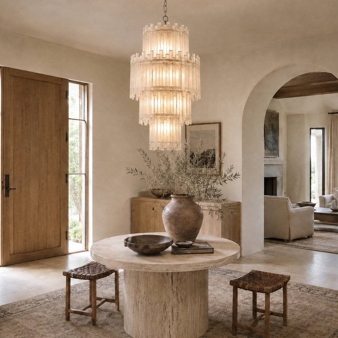 Claire 4 Tier Round Selenite Chandelier