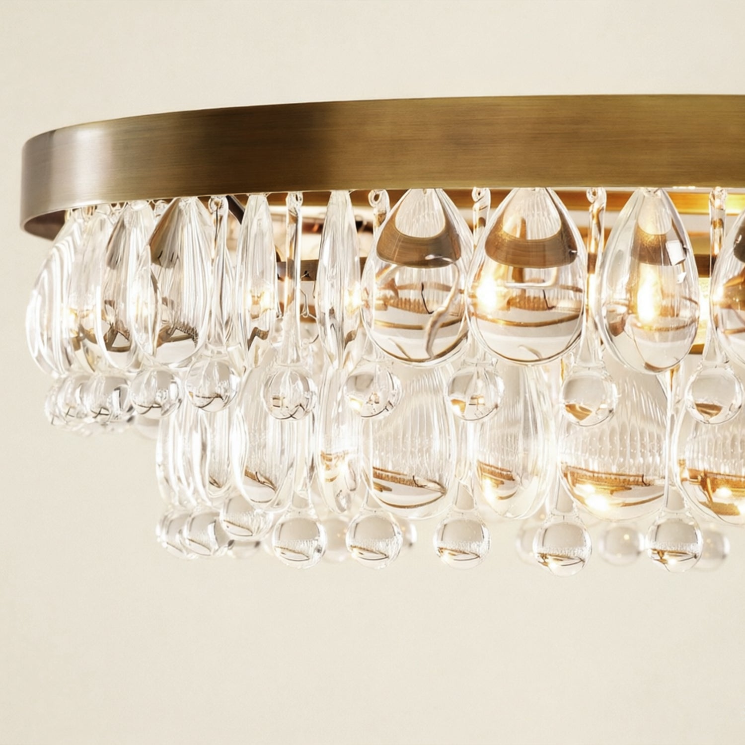 Handmade Art Crystal Glass Calira Modern Round Chandelier