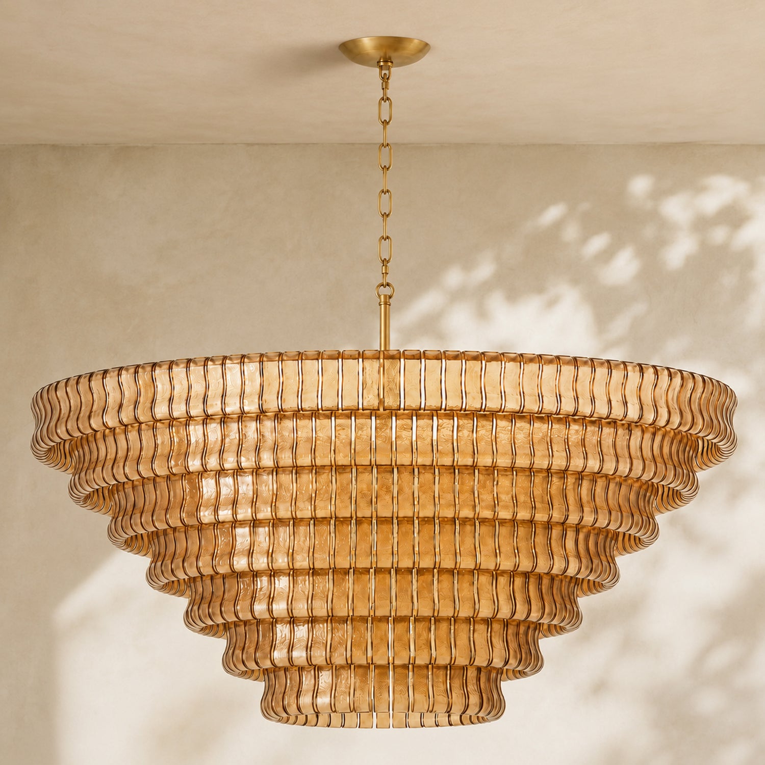 Amor 7-Tier Ghiaccio Glass Round Chandelier 60"