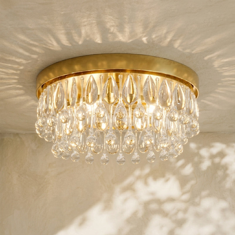 Handmade Art Crystal Glass Calira Modern Flush Mount