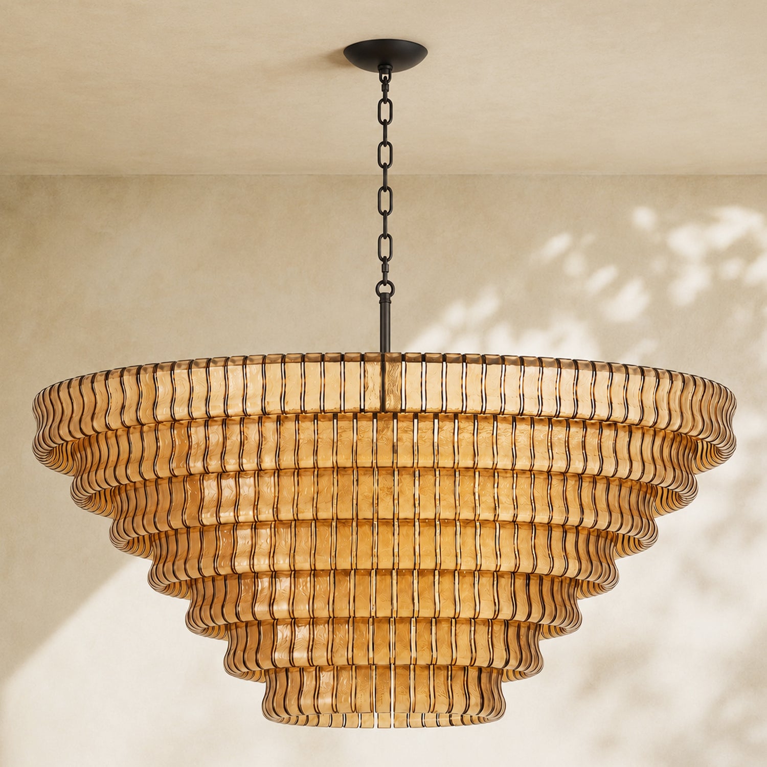 Amor 7-Tier Ghiaccio Glass Round Chandelier 60"