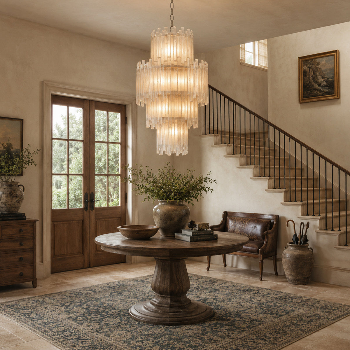 Claire 4 Tier Round Selenite Chandelier