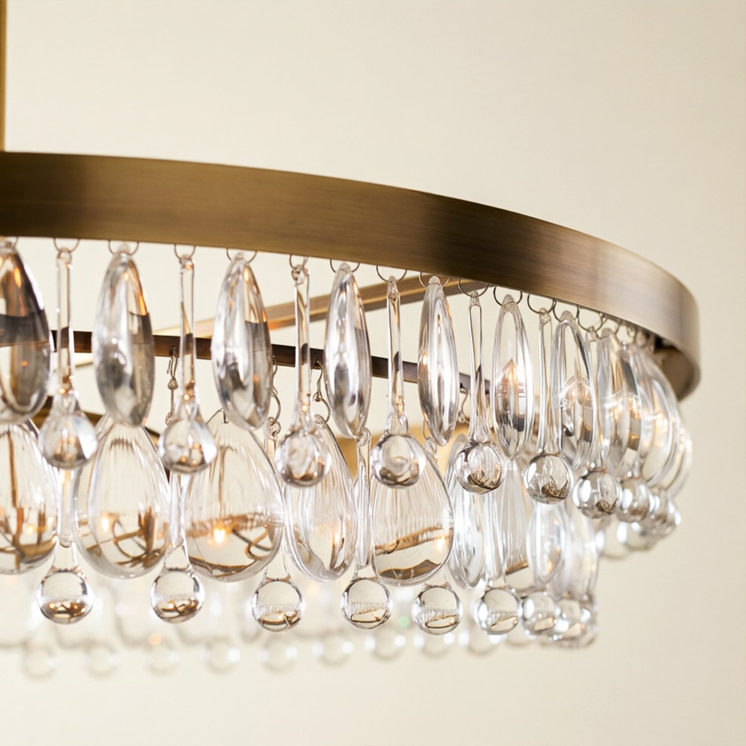 Handmade Art Crystal Glass Calira Modern Round Chandelier