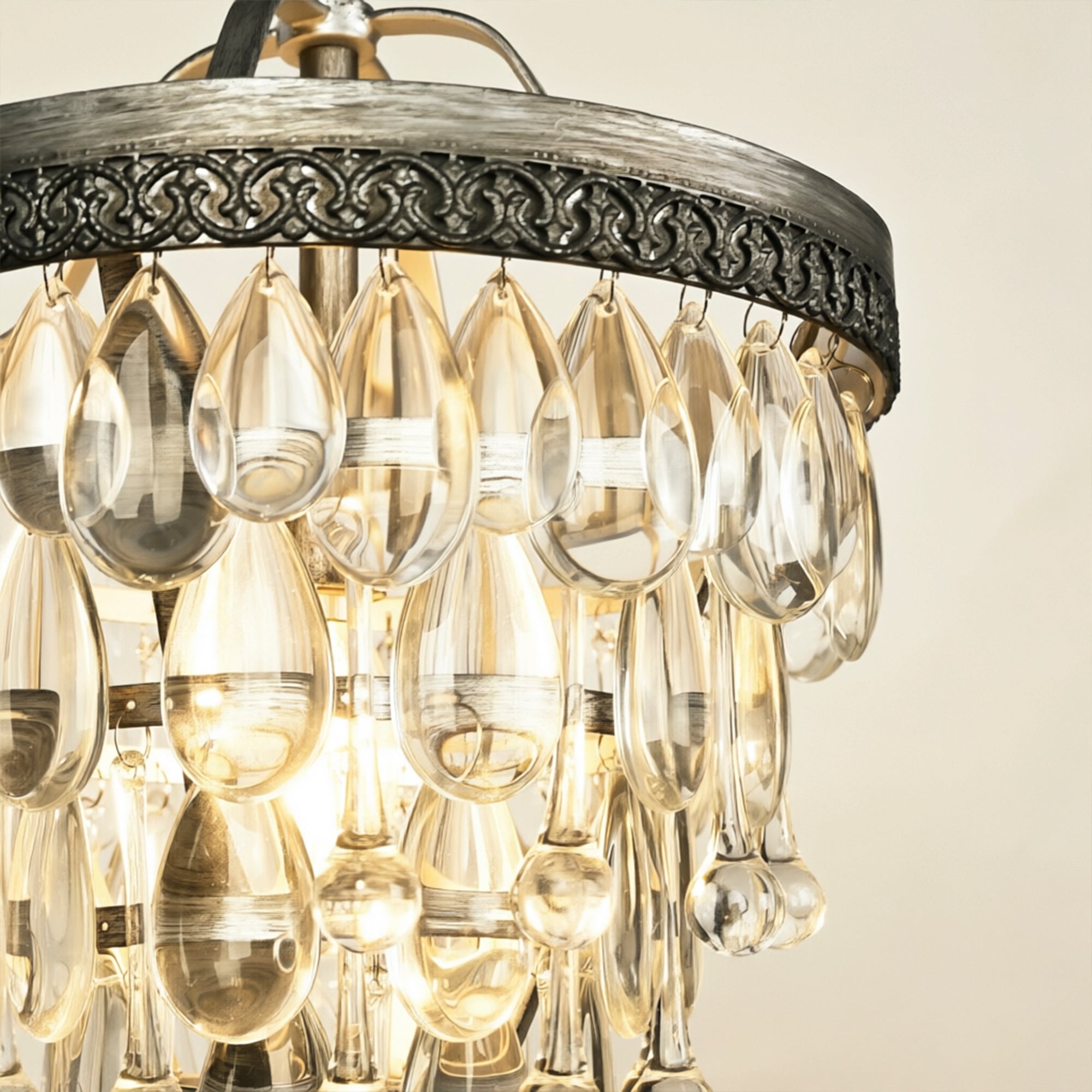Handmade Art Crystal Glass Calira Chandelier