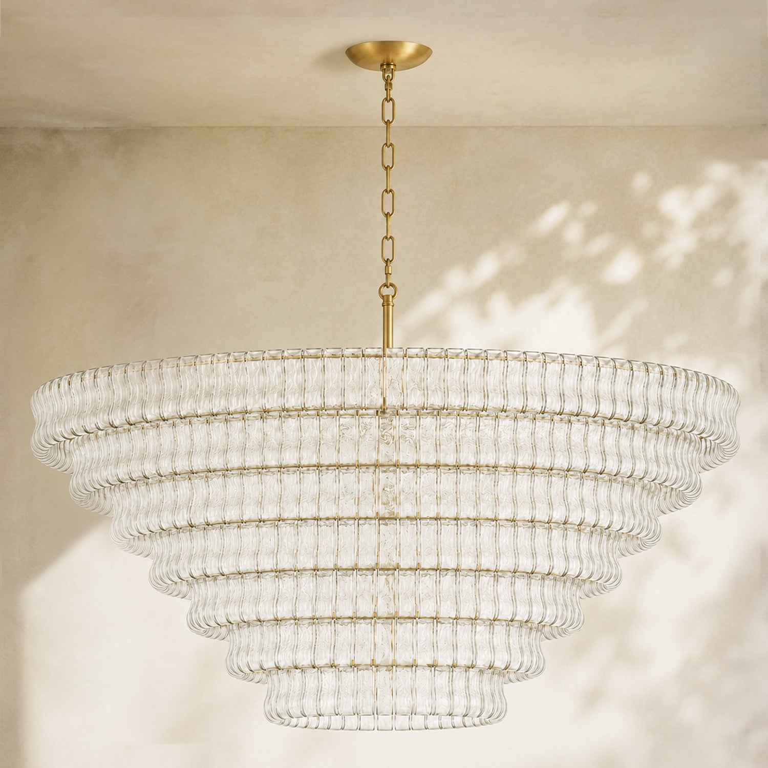 Amor 7-Tier Ghiaccio Glass Round Chandelier 60"