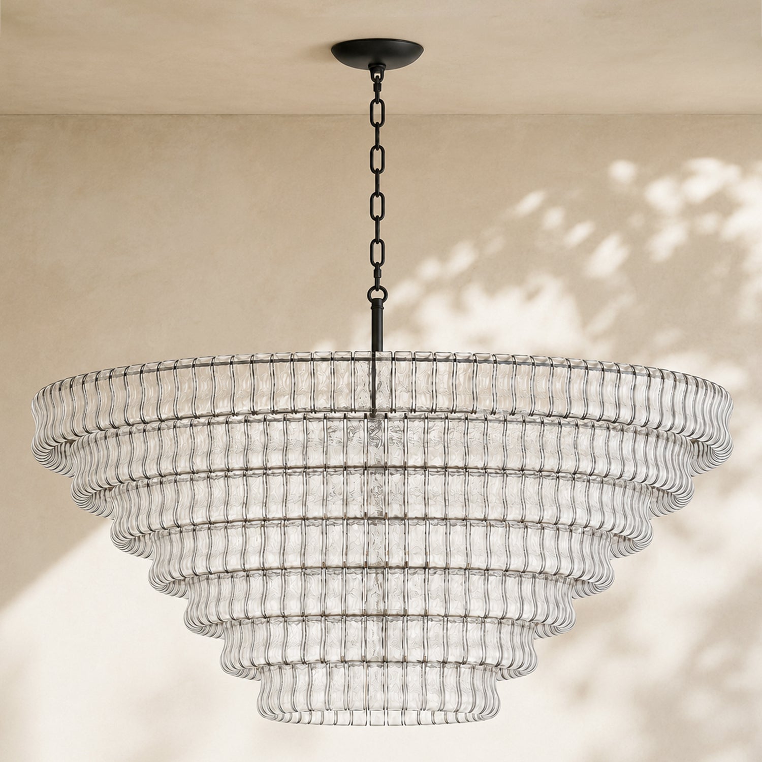 Amor 7-Tier Ghiaccio Glass Round Chandelier 60"