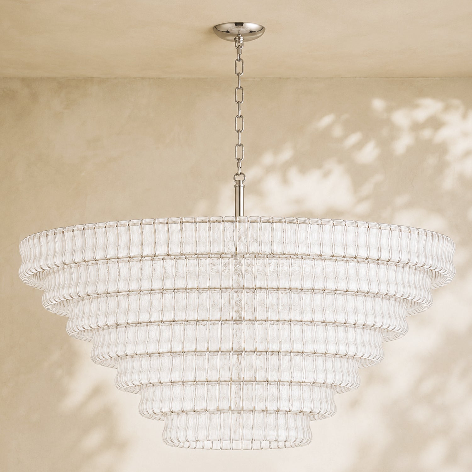 Amor 7-Tier Ghiaccio Glass Round Chandelier 60"