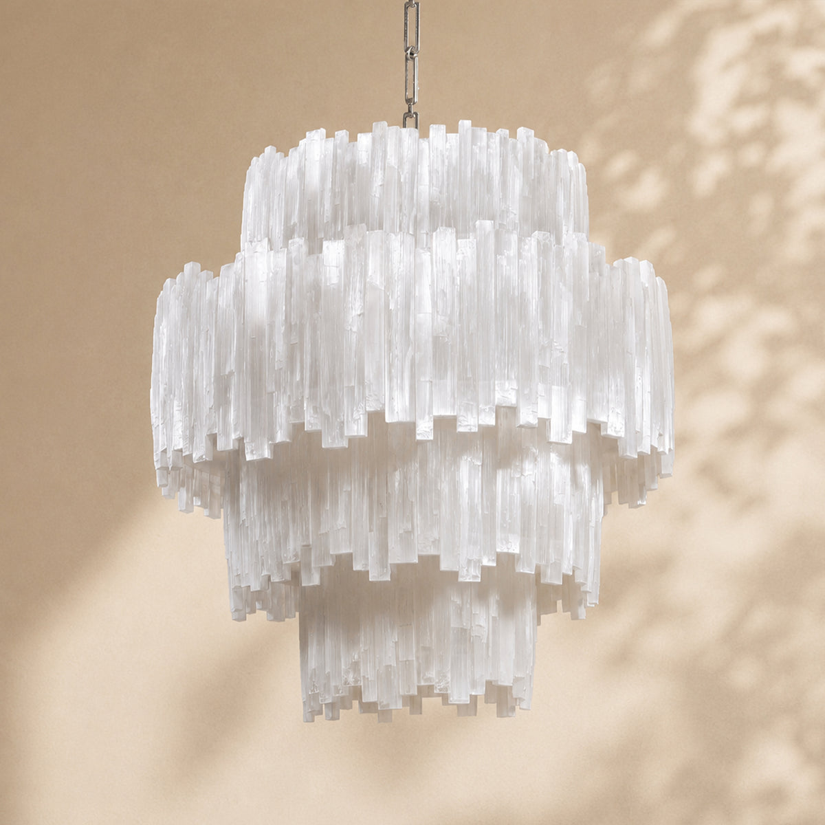 Claire 4 Tier Round Selenite Chandelier