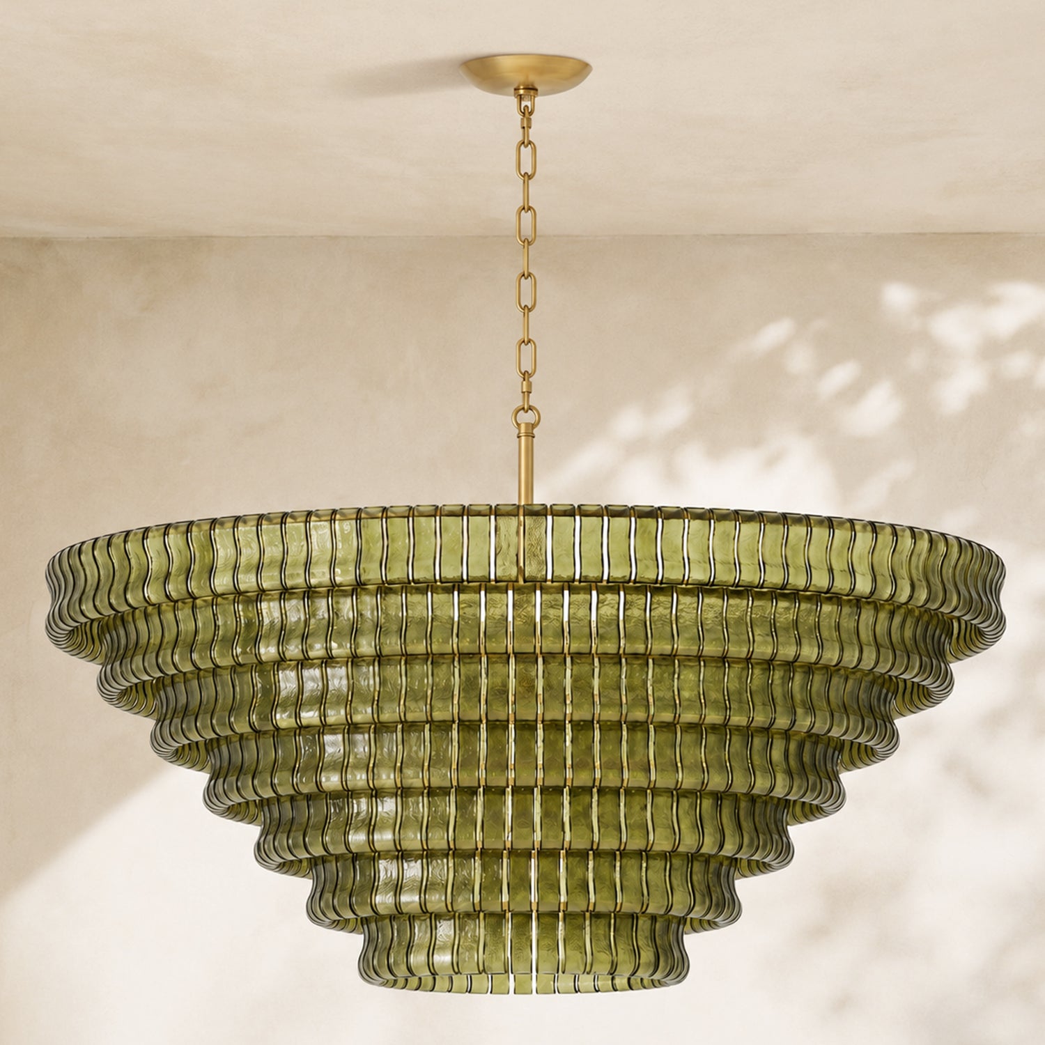 Amor 7-Tier Ghiaccio Glass Round Chandelier 60"