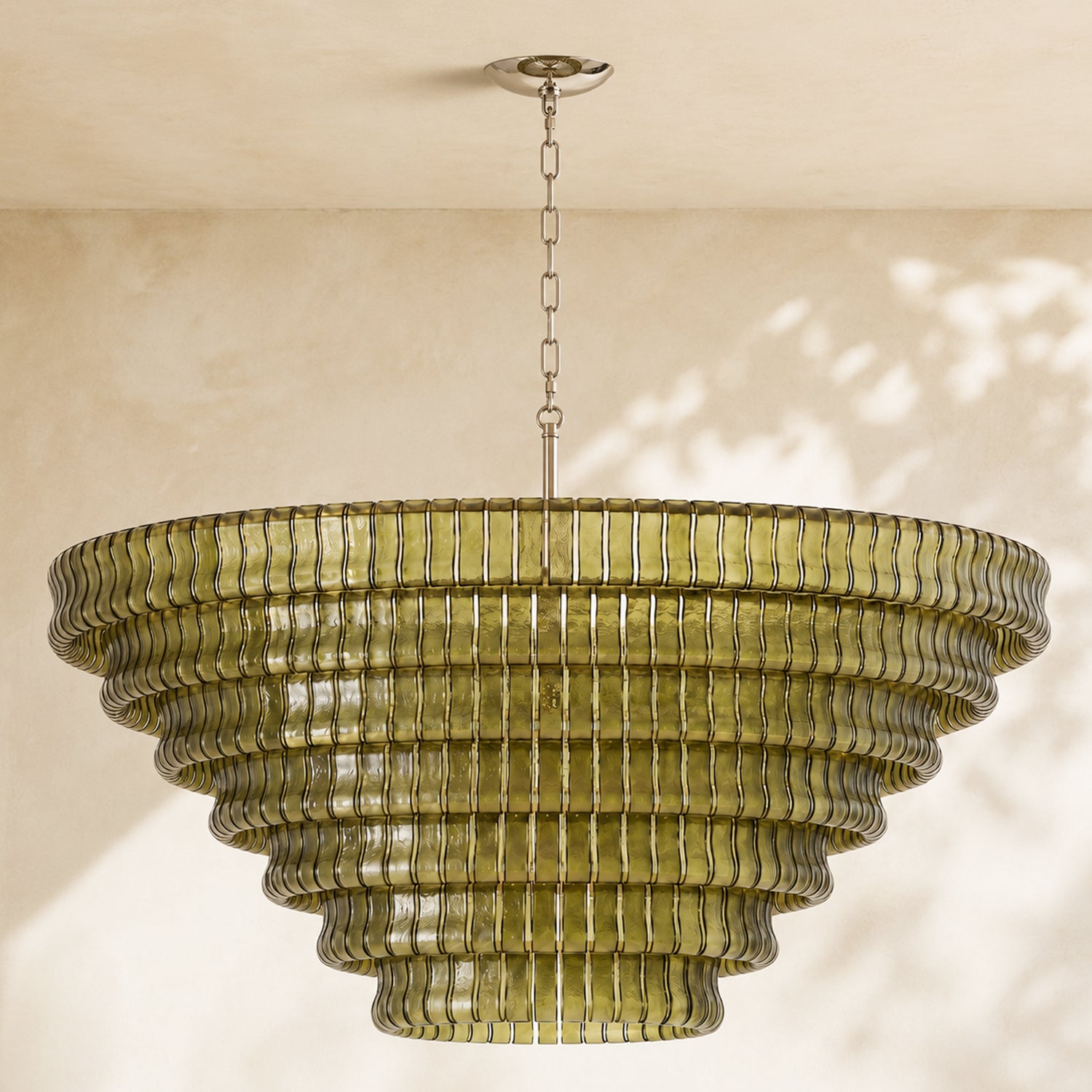 Amor 7-Tier Ghiaccio Glass Round Chandelier 60"