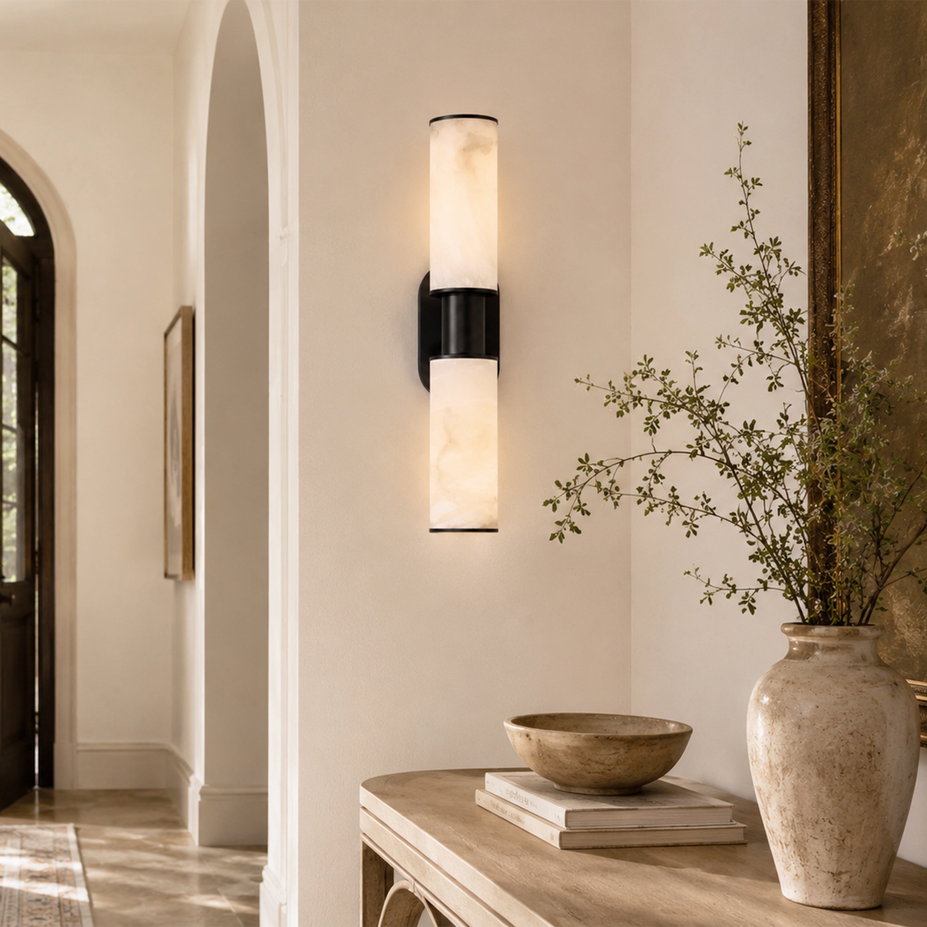 Aylan Double Sconce in Alabaster