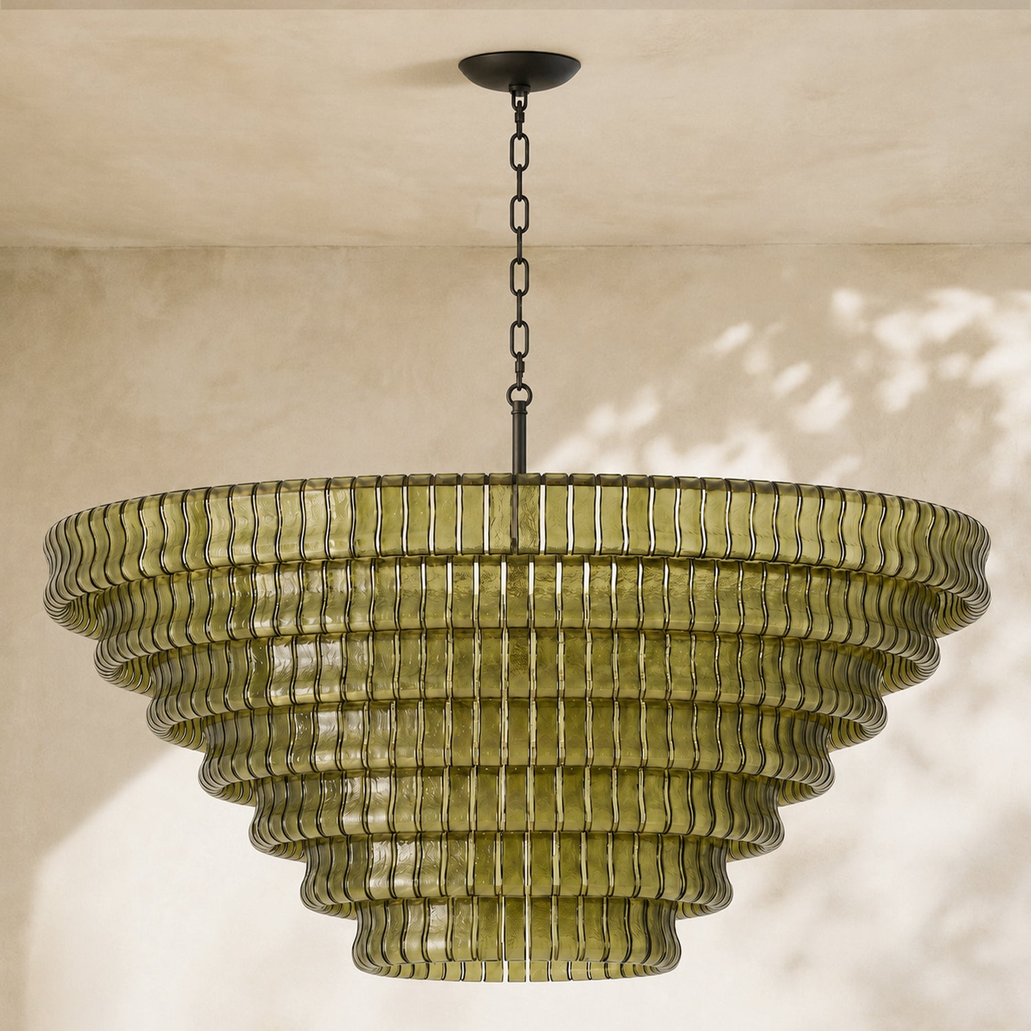 Amor 7-Tier Ghiaccio Glass Round Chandelier 60"