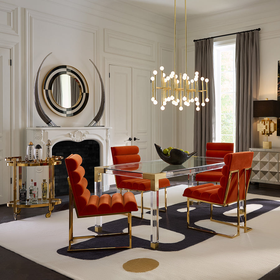 Metallic Bamboo Detail Chandelier