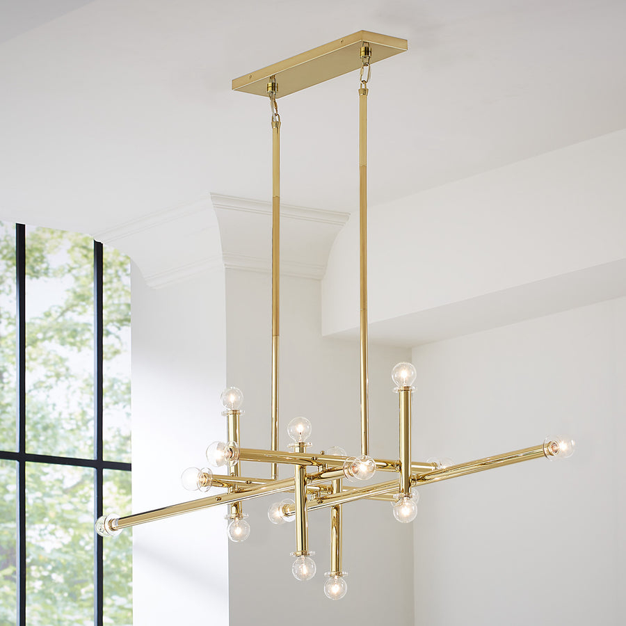 Lucite Accent Linear Chandelier