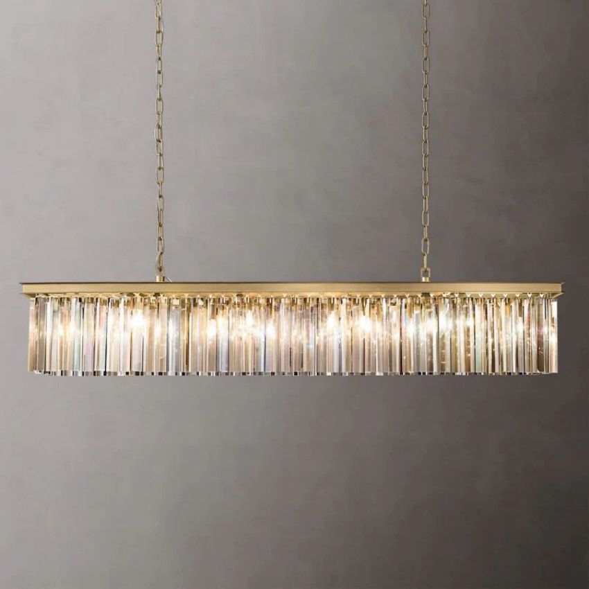 Franky Classicm Rhy Rectangular Chandelier 49"W/60"W