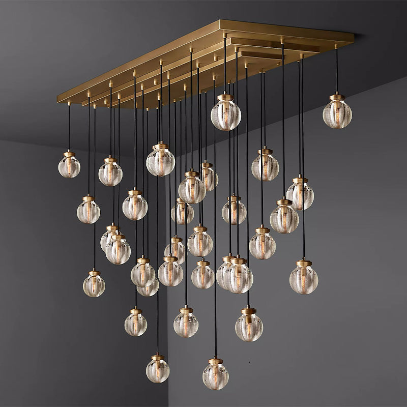 Pearl Ball Linear Chandelier 72"