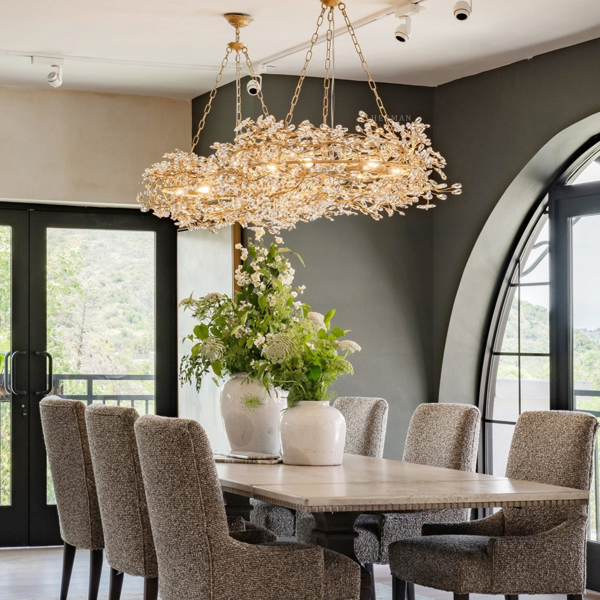 Fiore Crown Chandelier 39" 48" 60"