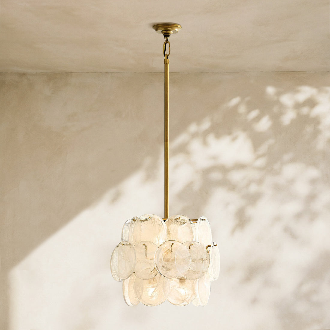 Riviera Glass Disc Pendant 16"