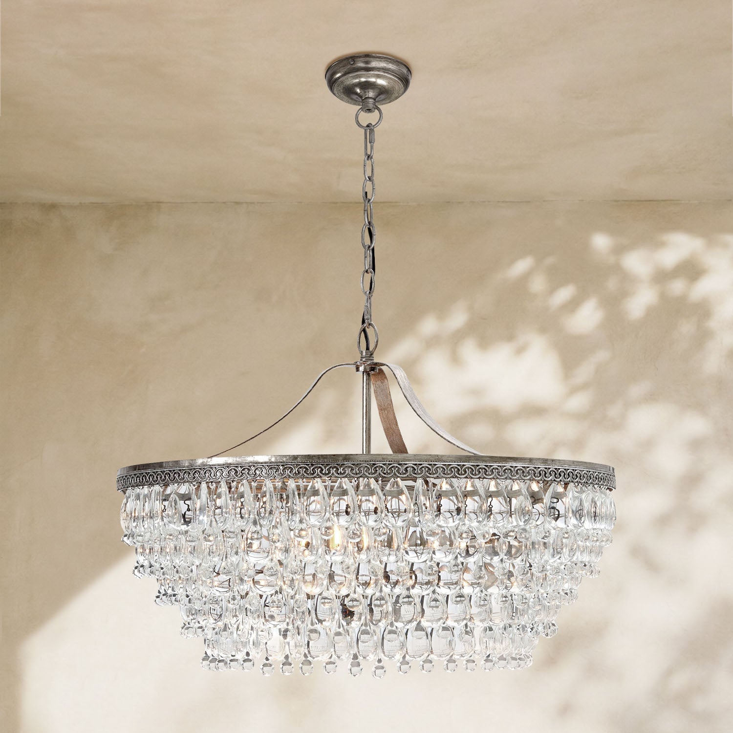 Handmade Art Crystal Glass Calira Round Chandelier