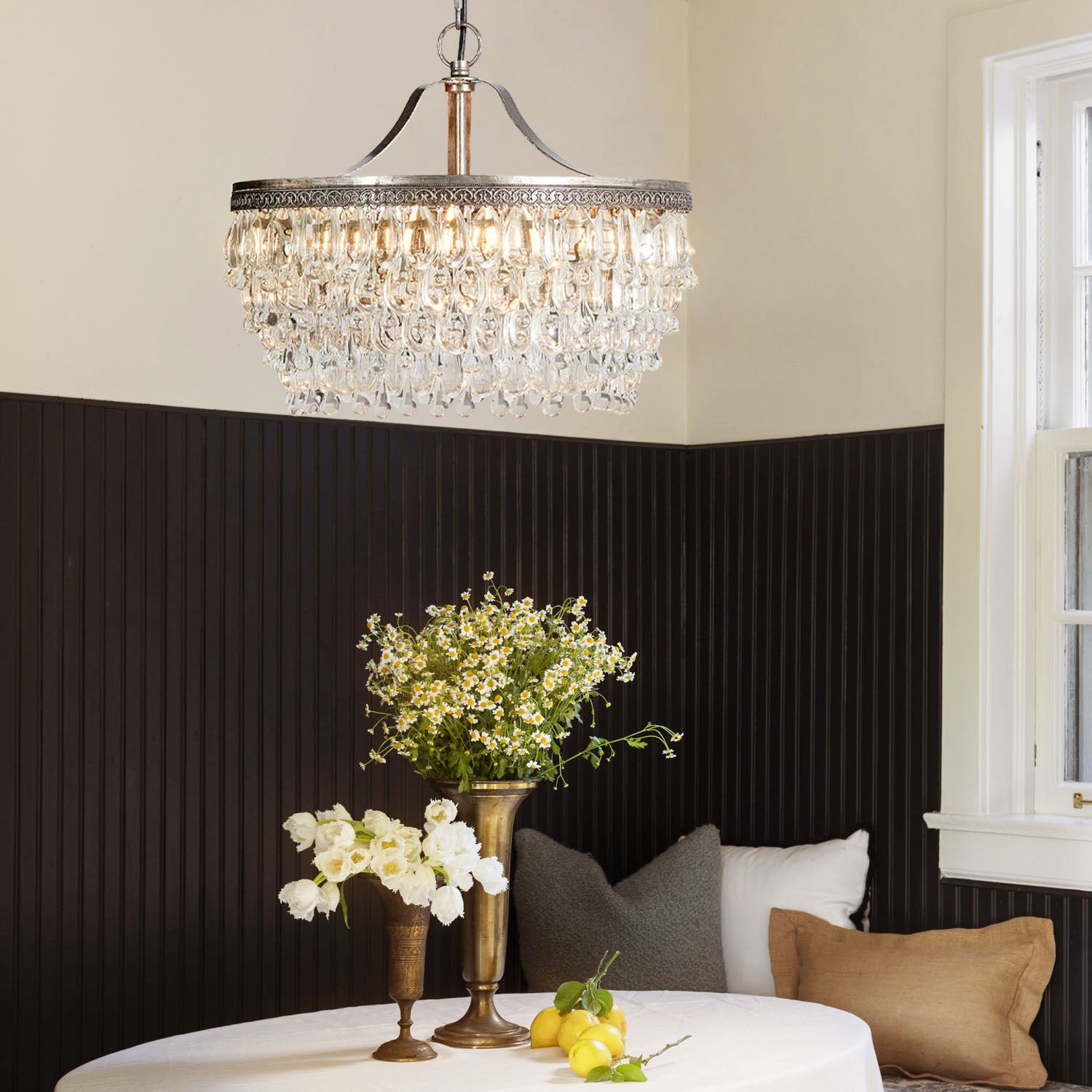 Handmade Art Crystal Glass Calira Round Chandelier