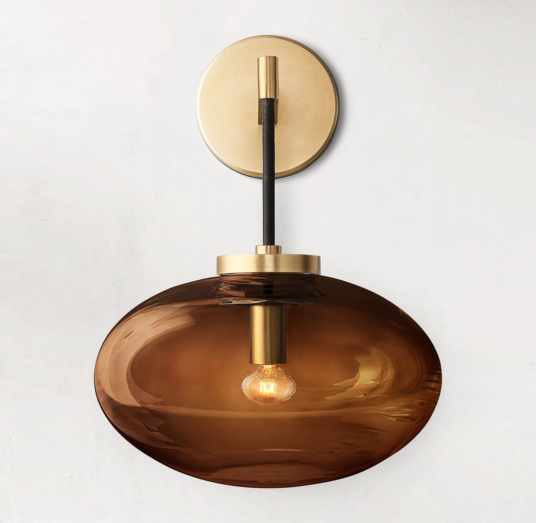 Cabrette Amber Glass Wall Sconce