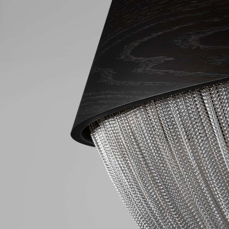 Alisa Oak Aluminium Chain Chandelier