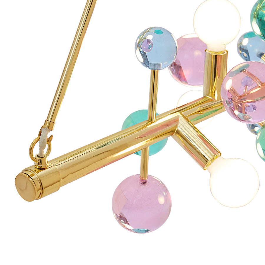 Globo Multicolored Six-Light Linear Chandelier
