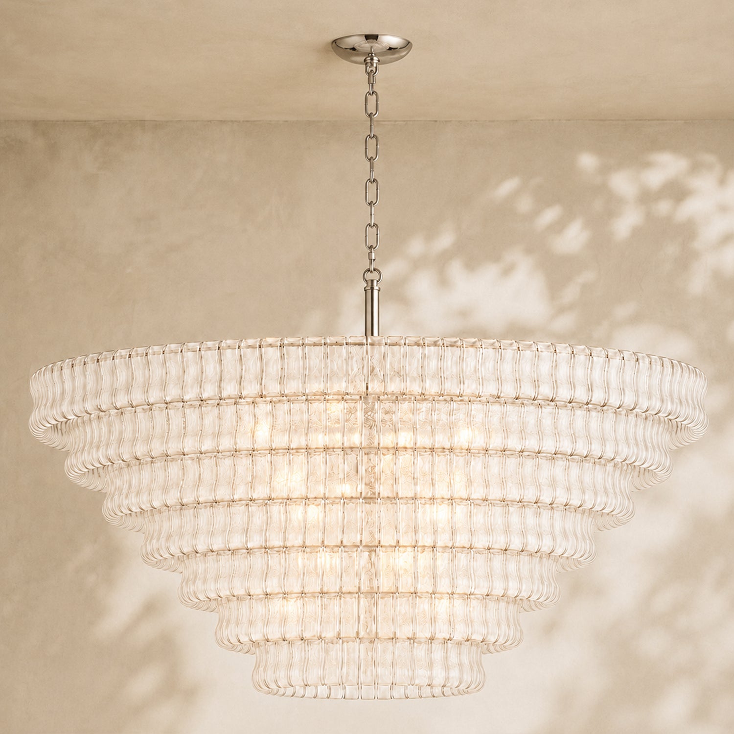 Amor 7-Tier Ghiaccio Glass Round Chandelier 60"