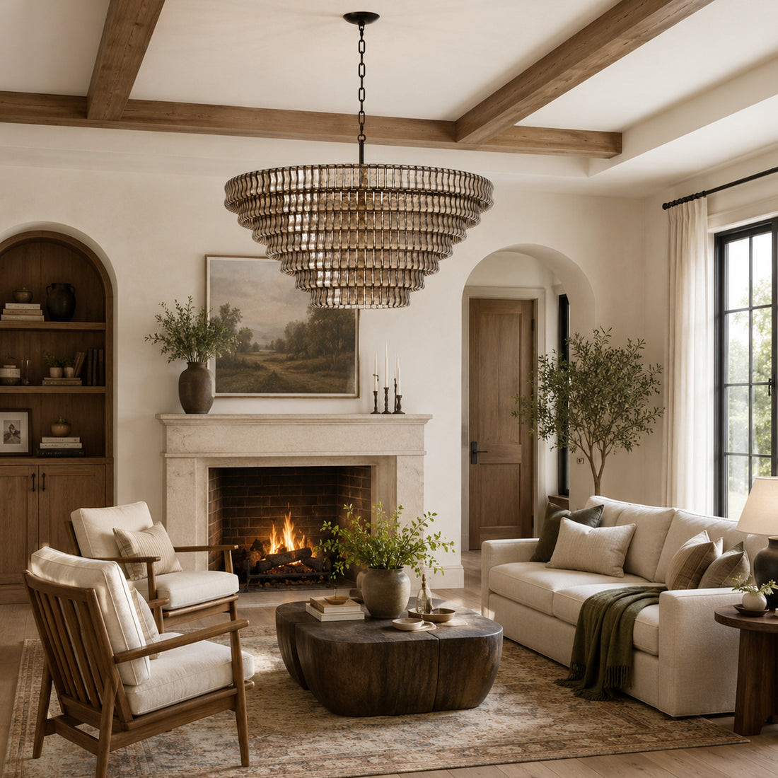 Amor 7-Tier Ghiaccio Glass Round Chandelier 60"