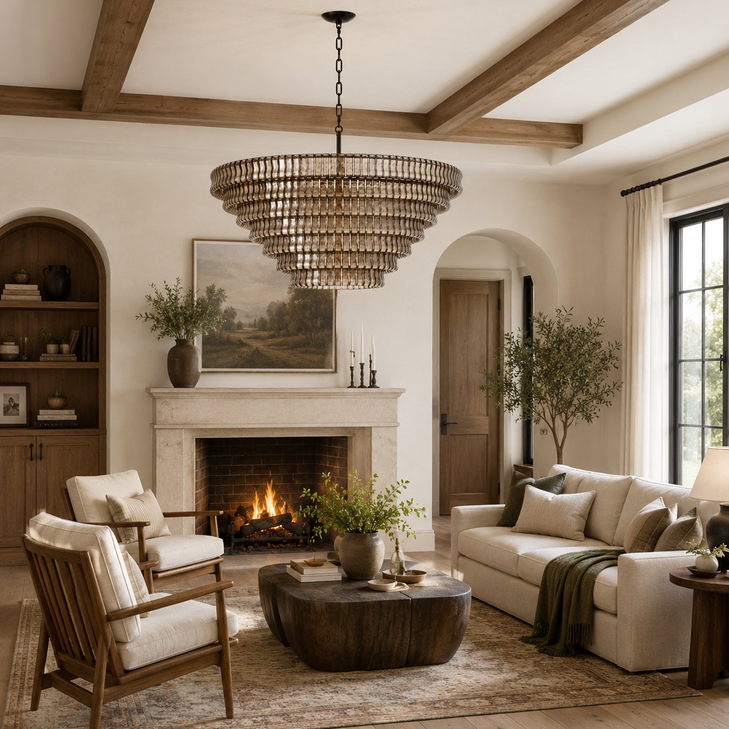 Amor 7-Tier Ghiaccio Glass Round Chandelier 60"