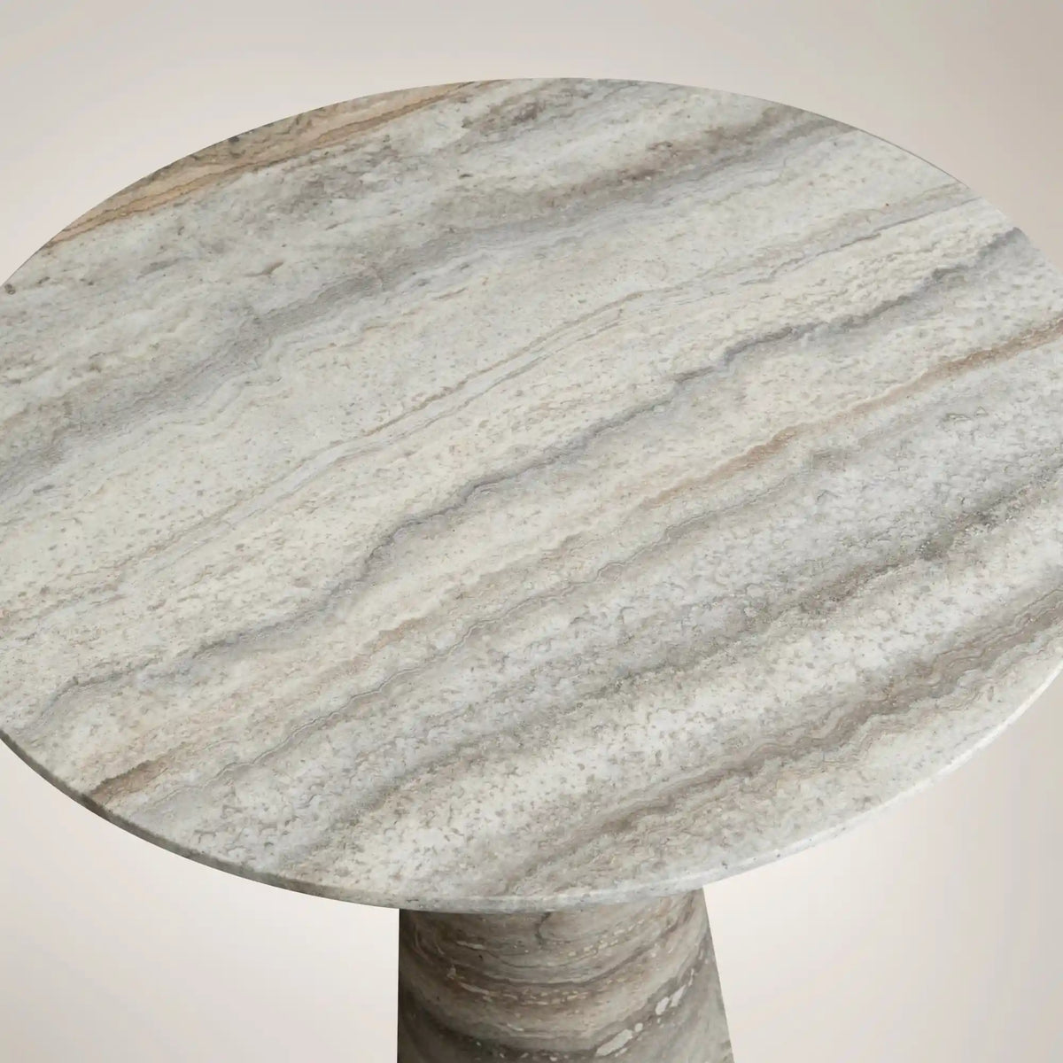 Hemmings Bistro Table Solid Stone Round Modern Minimalist Dining