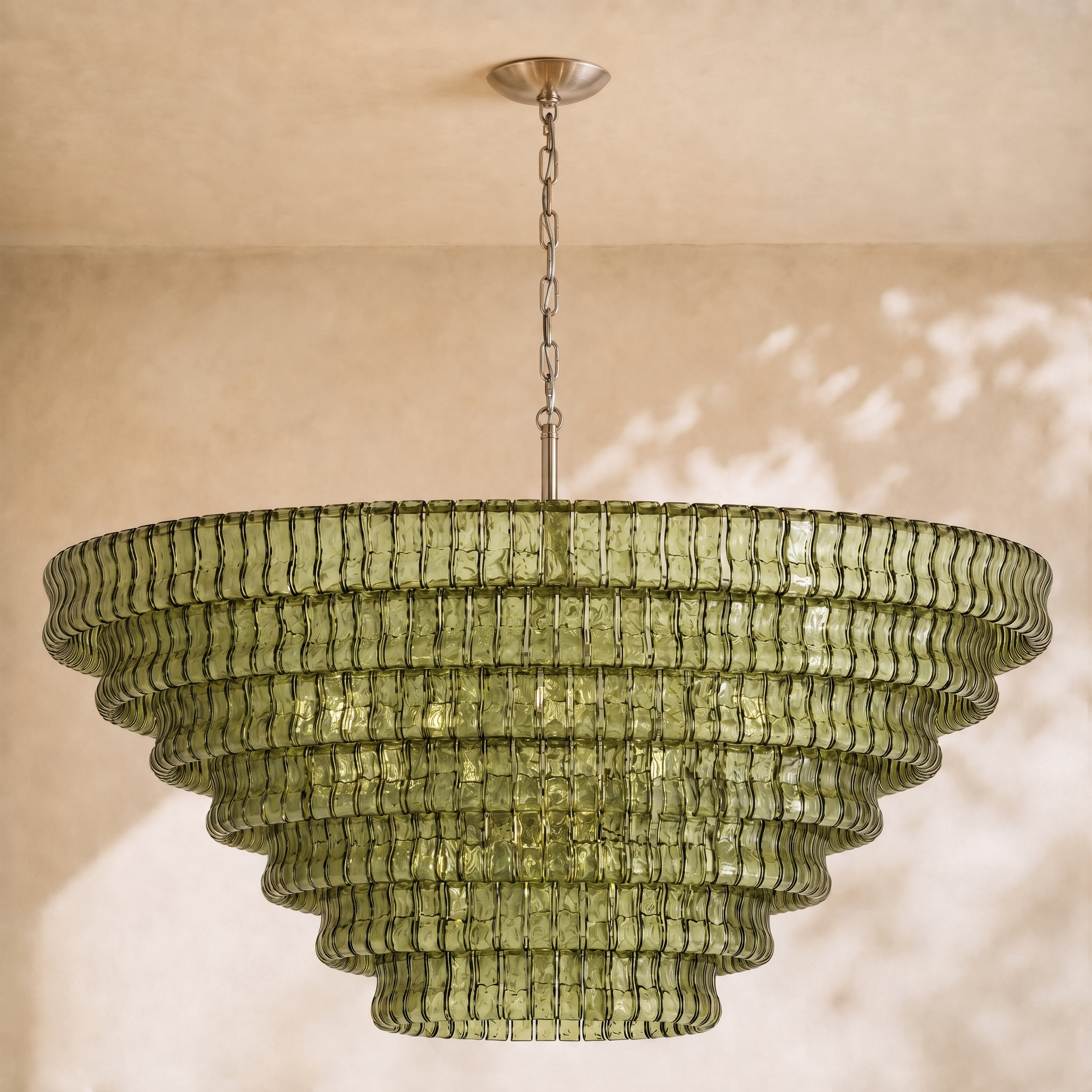 Amor 7-Tier Ghiaccio Glass Round Chandelier 60"