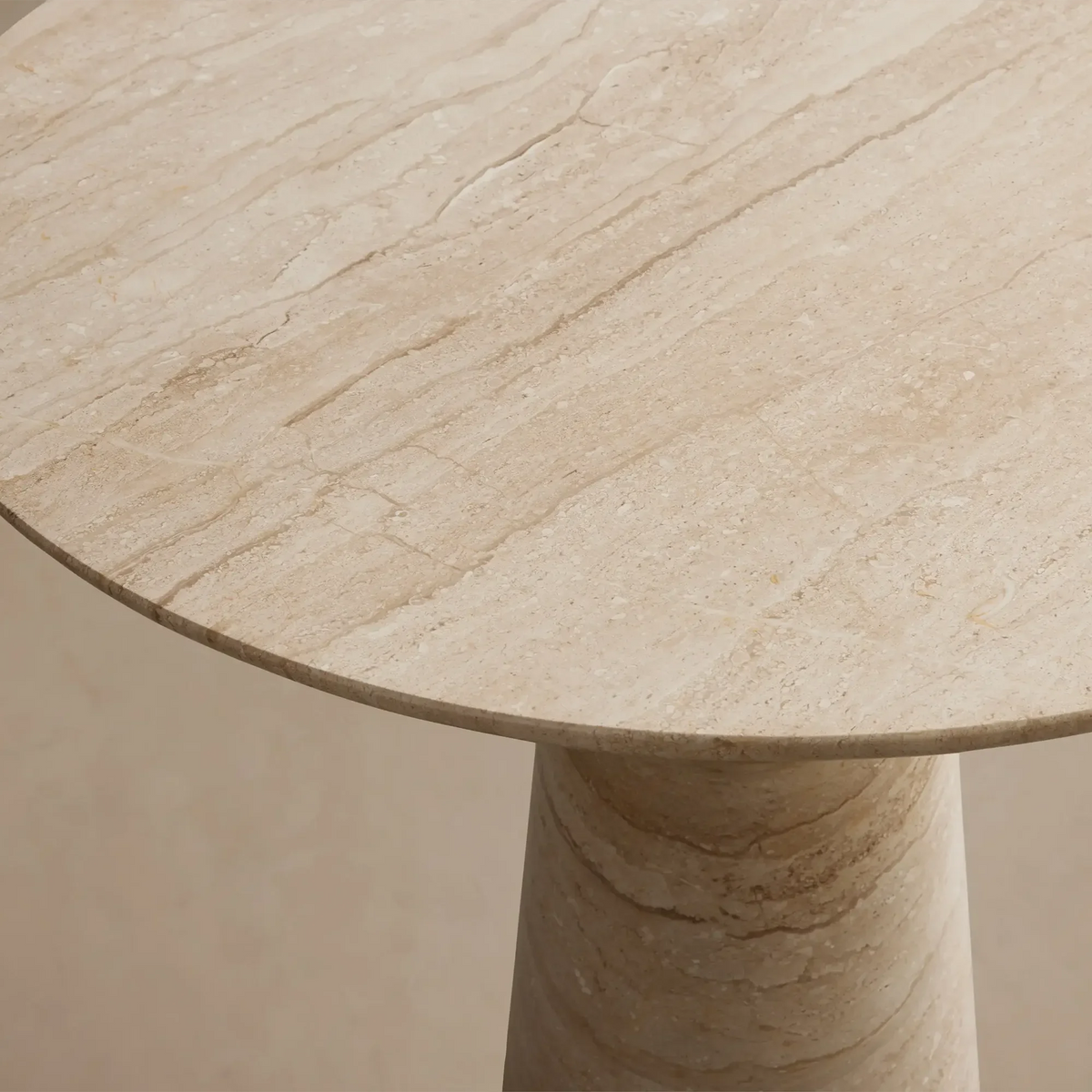 Hemmings Bistro Table Solid Stone Round Modern Minimalist Dining