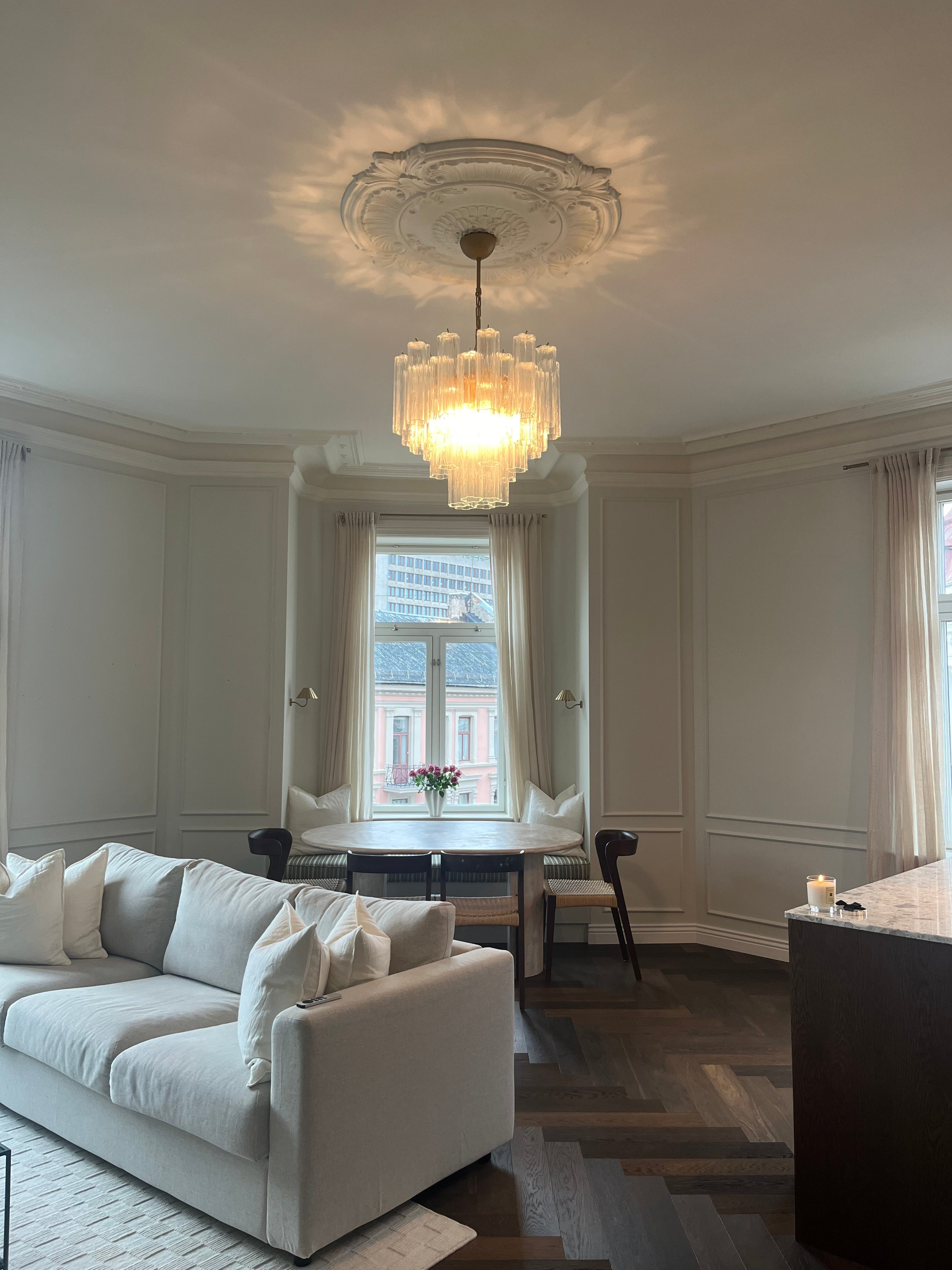Murano Chandelier 36 Clear Glass Tubes