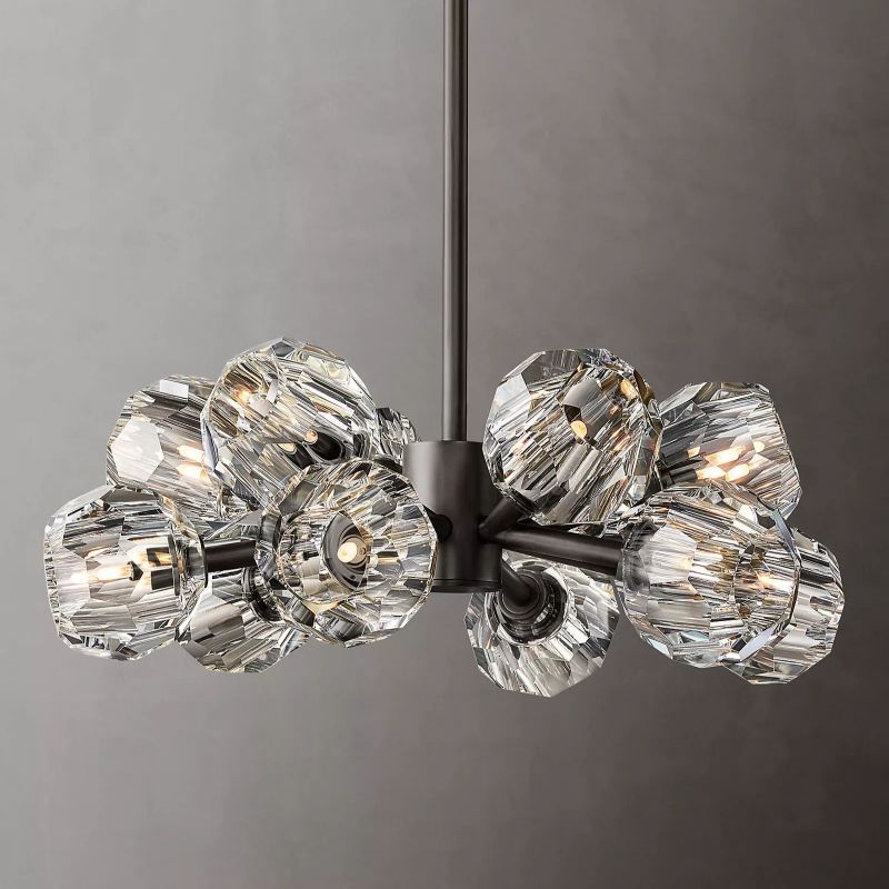 Boule Modern Clear Crystal Round Chandelier 24"