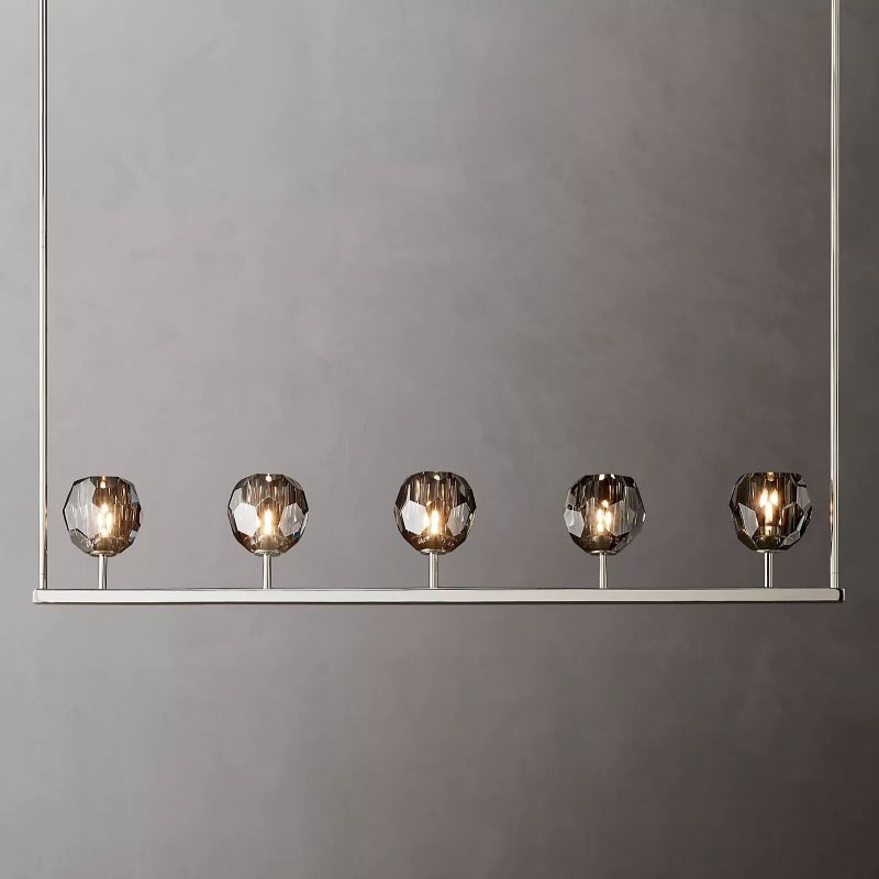 Bouble De Crystal Linear Chandelier 48"