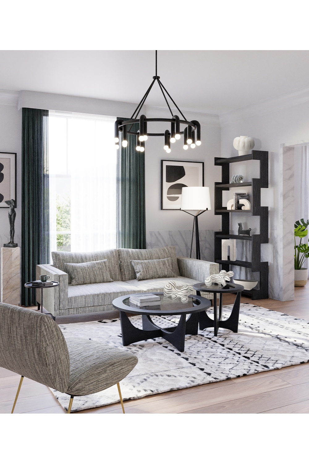 Contemporary Black Pendant Lamp