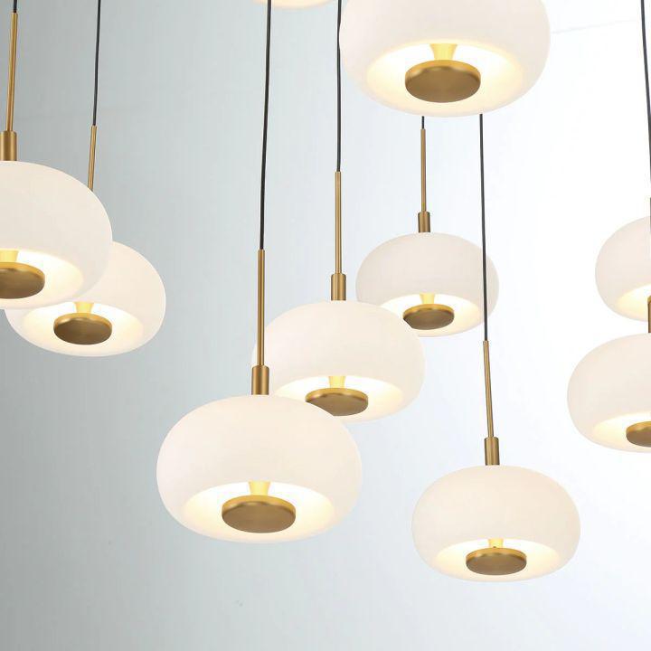 Lanterns Glass 14 Light Rectangular LED Chandelier