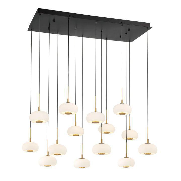 Lanterns Glass 14 Light Rectangular LED Chandelier