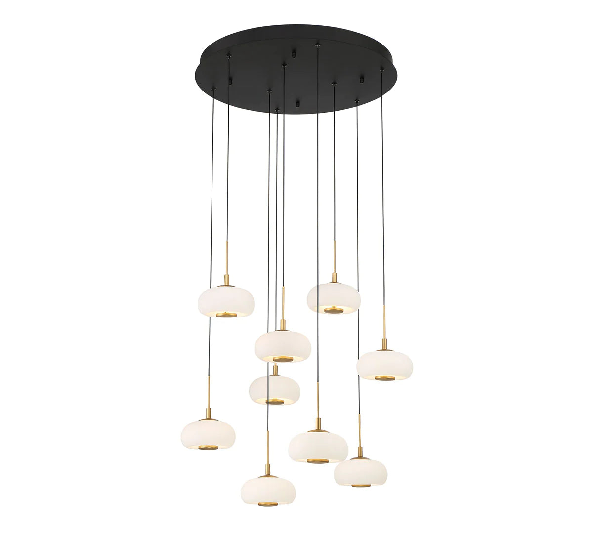 Lanterns Glass 9 Light Round LED Chandelier