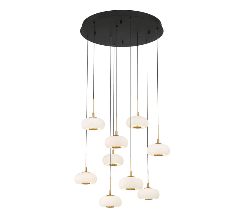 Lanterns Glass 9 Light Round LED Chandelier