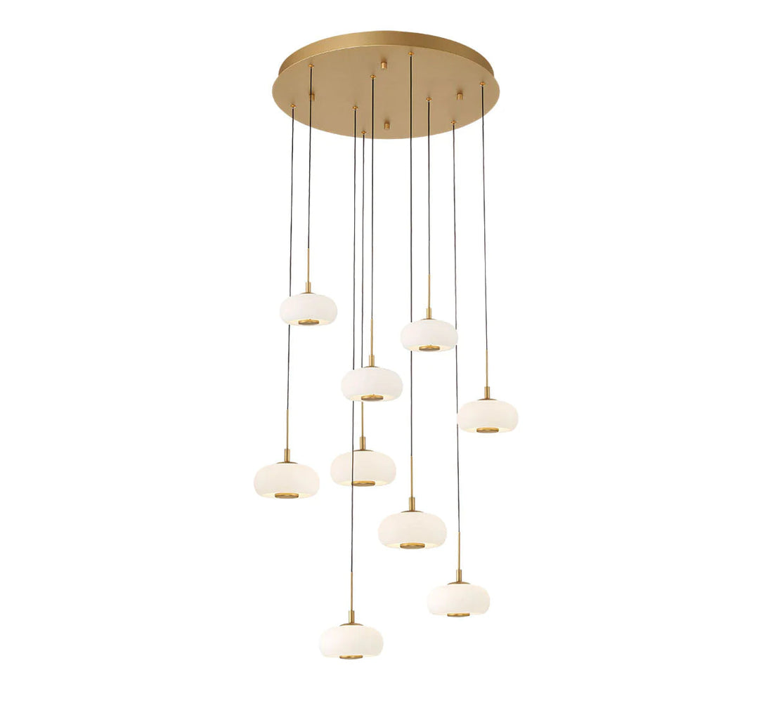 Lanterns Glass 9 Light Round LED Chandelier