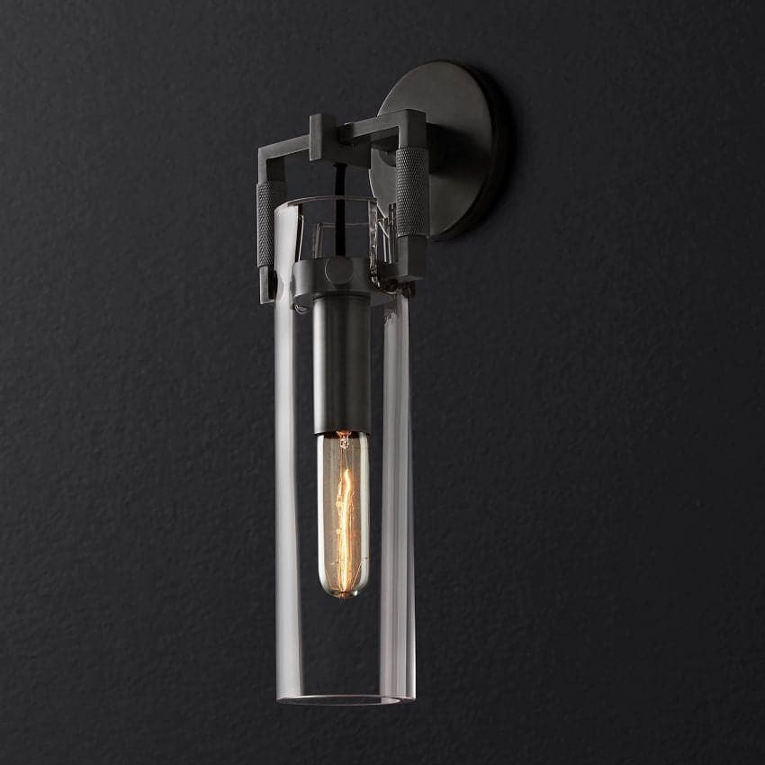 Machinisty Glass Cylindrical Wall Sconce 12"H