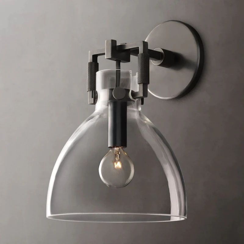 Utilitaira Glass Cloche Sconce 8''