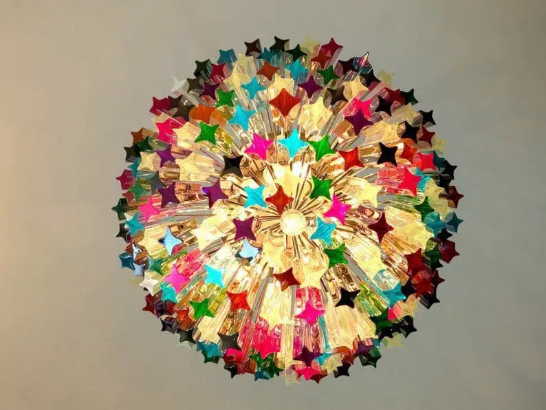 Murano Chandelier – 184 prisms – Multi