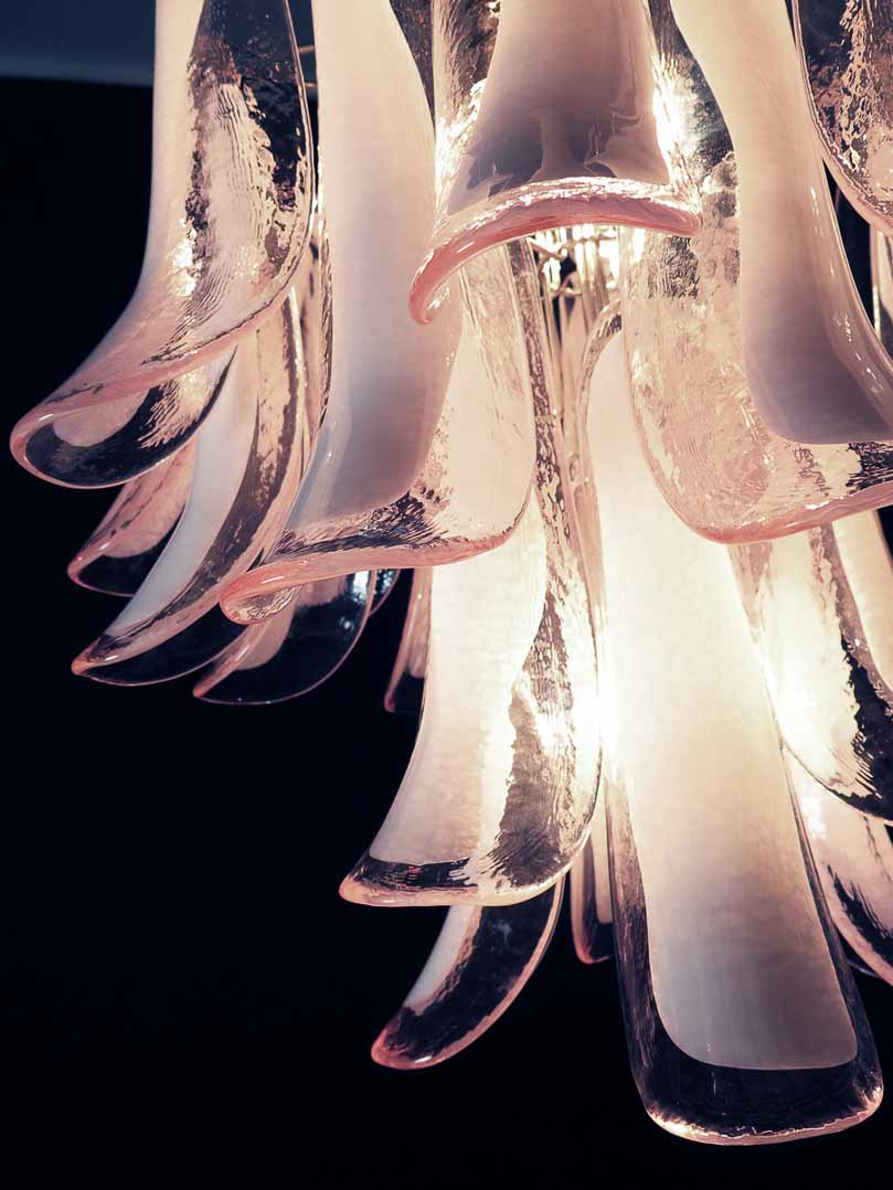 Murano Chandelier – 26 petals – Pink