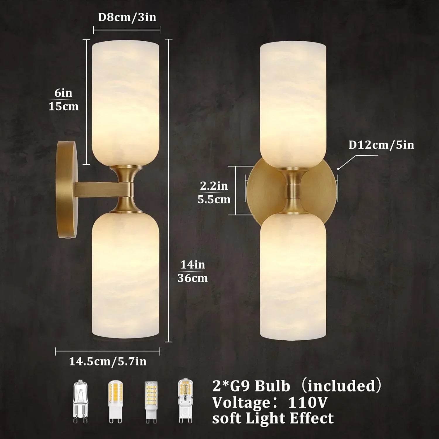 Monty Alabaster Linear Wall Sconce